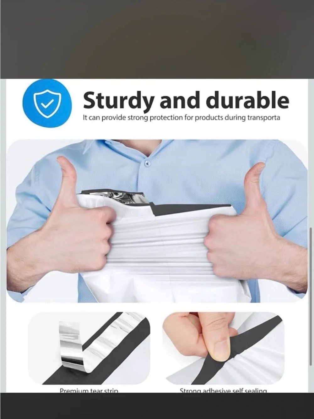 100 pack poly mailers (size 10x13) self sealing sturdy waterproof